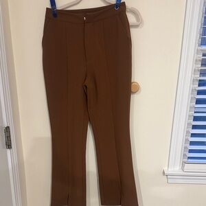 Brown Women’s Flare Pants – Comfortable Fabric, Worn Once